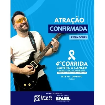 A 4ª Corrida Contra o Câncer será animada por Estan Gomes