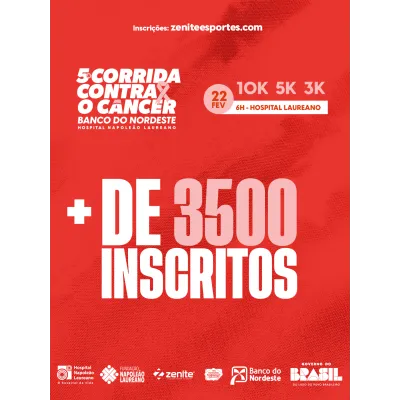 5ª Corrida Contra o Câncer ultrapassa marca de 3.500 inscritos e consolida sucesso da edição 2026